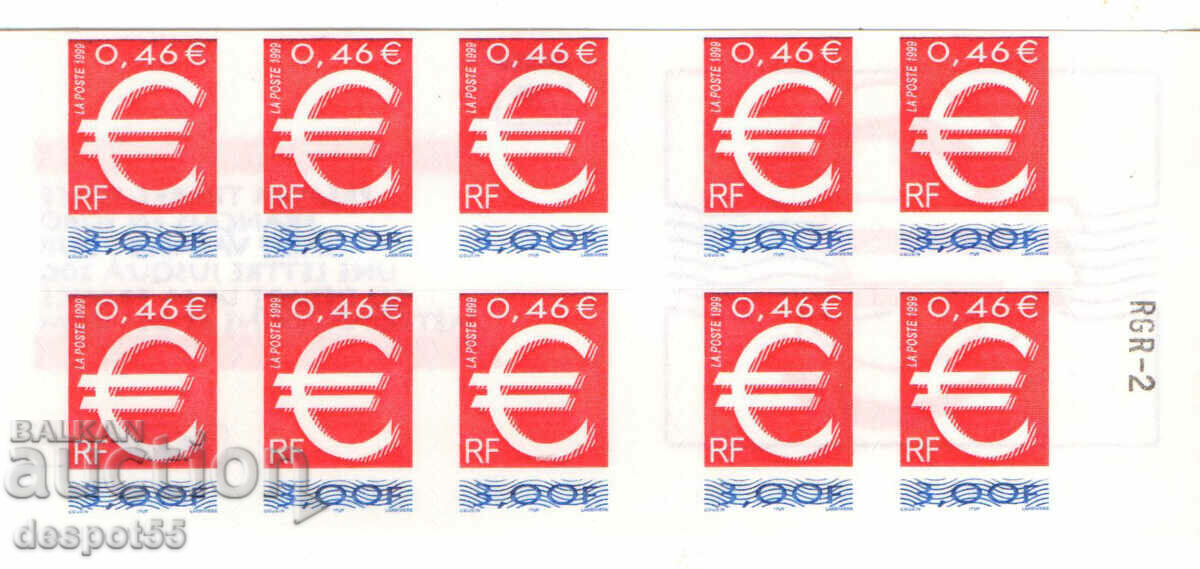 1999. France. Euro. Carnet x10.