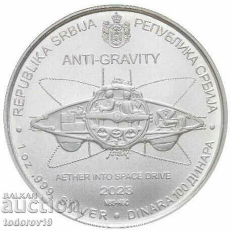 1 oz argint anti-gravitație Nikola Tesla 2023