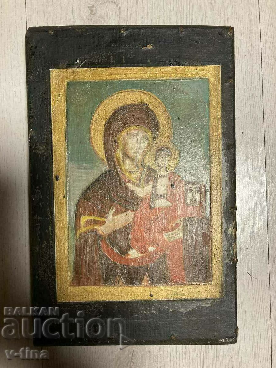 Old revival icon Virgin Mary and Jesus Christ
