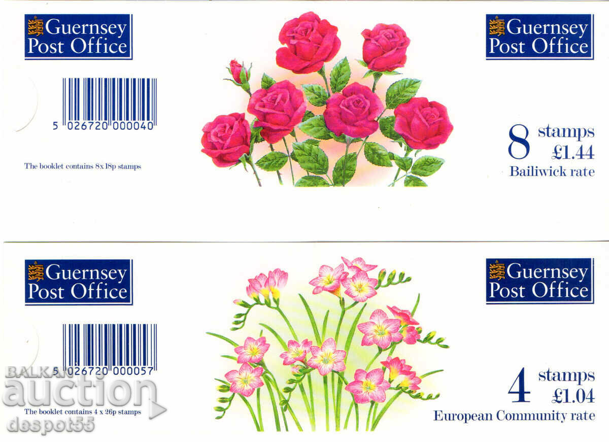1997. Guernsey. Flowers - Series of 2 cards. Self-adhesive with price 7.50 BGN | € 3.83 1997. Guernsey. Flowers - Series of 2 cards. Self-adhesive with price 7.50 BGN | € 3.83