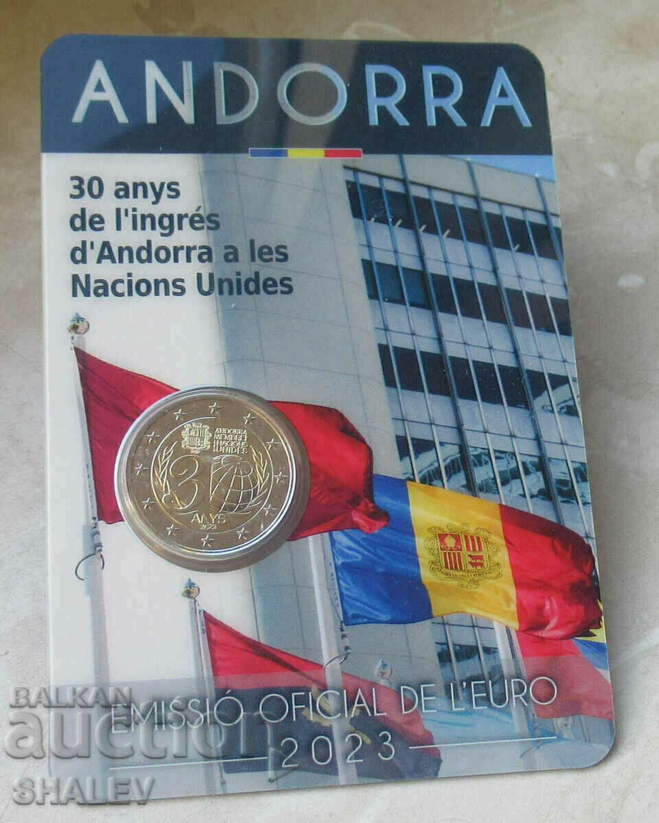 2 Euro 2023 Andorra „30 de ani în ONU”(1) Andorra- Unc (2 euro)