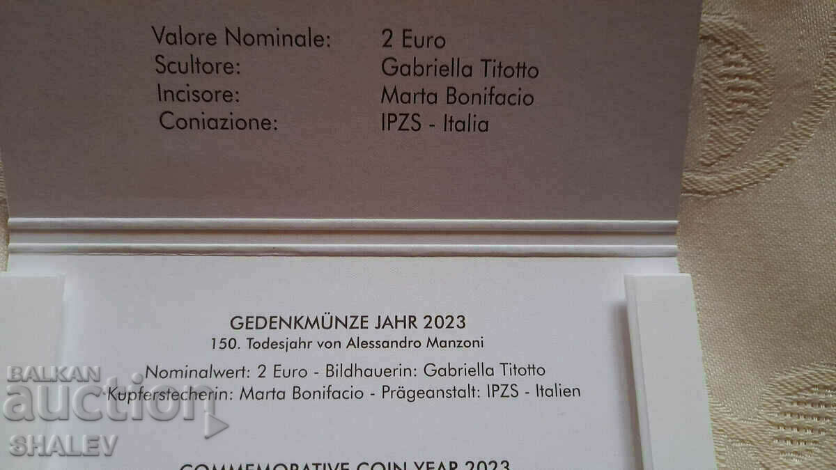 Delivery of 2 Euro 2023 Vaticana "Manzoni"(2) Vatican City - Unc (2 Euro) Delivery of 2 Euro 2023 Vaticana "Manzoni"(2) Vatican City - Unc (2 Euro)