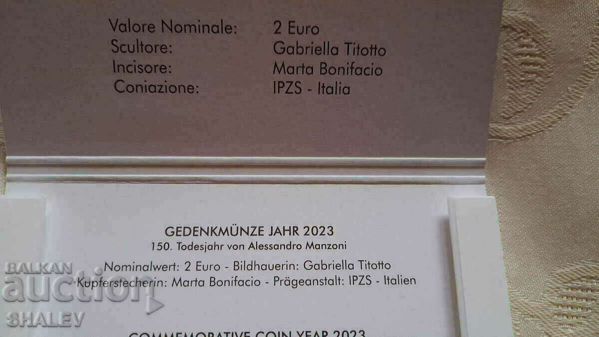 Delivery of 2 Euro 2023 Vaticana "Manzoni"(2) Vatican City - Unc (2 Euro) Delivery of 2 Euro 2023 Vaticana "Manzoni"(2) Vatican City - Unc (2 Euro)