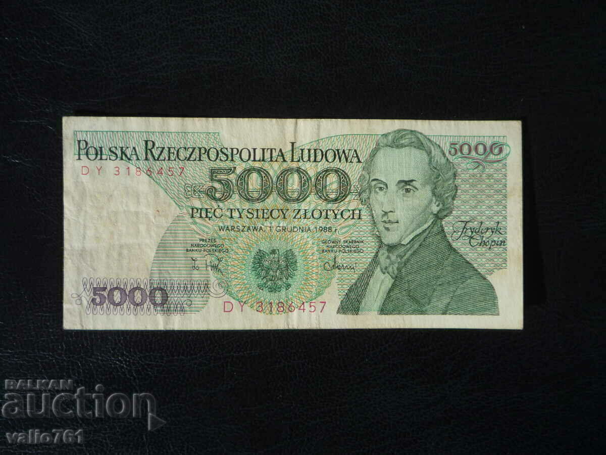 POLAND 5000 ZLOTS 1988 POLAND 5000 ZLOTS 1988