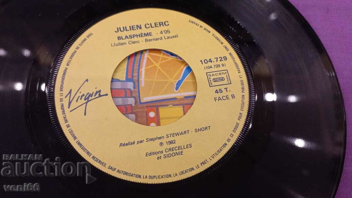 Auction Gramophone record - small format Julien Clerc Auction Gramophone record - small format Julien Clerc