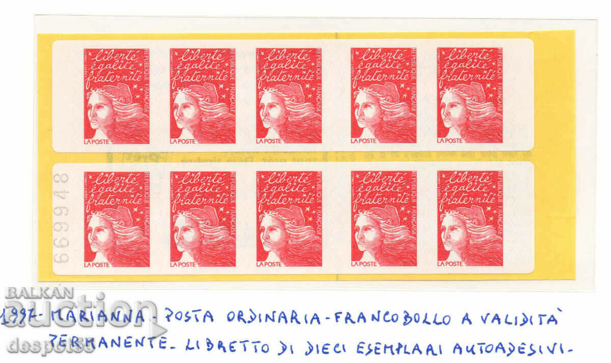 1997 France. "Marianna" - Self-adhesive. Carnet x10