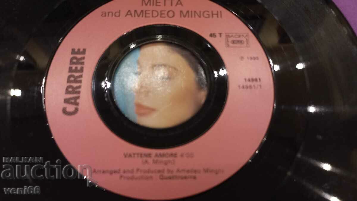Auction Gramophone record - small format Amedeo Minghi..Mietta Auction Gramophone record - small format Amedeo Minghi..Mietta