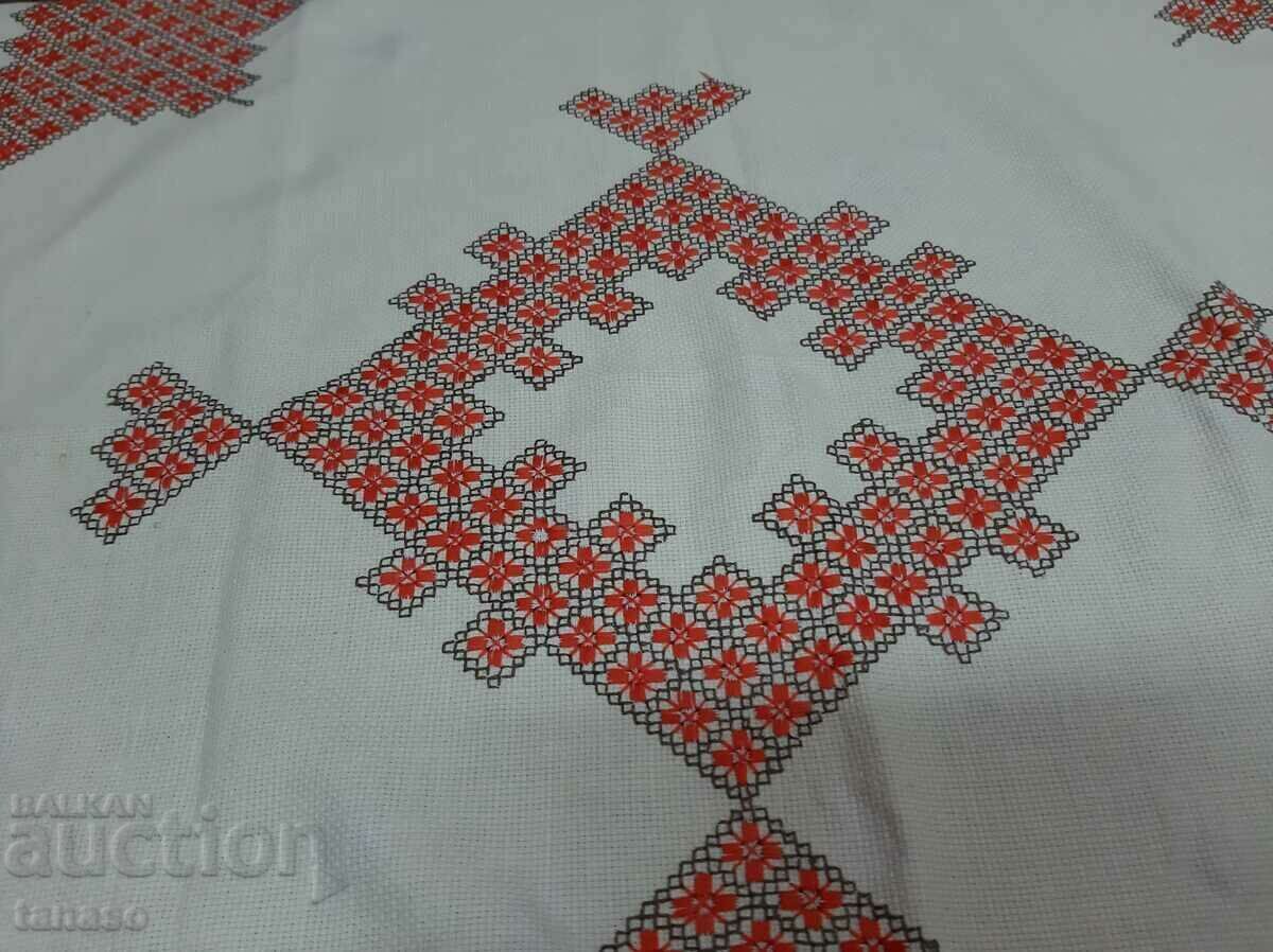 Παλιό χειροποίητο καρό τραπεζομάντιλο (15.4) - 6