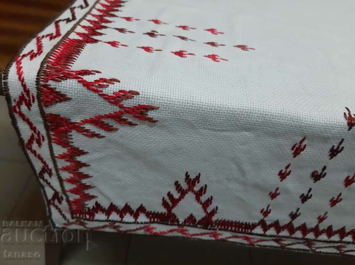 Παλιό χειροποίητο καρό τραπεζομάντιλο (15.4) - 6