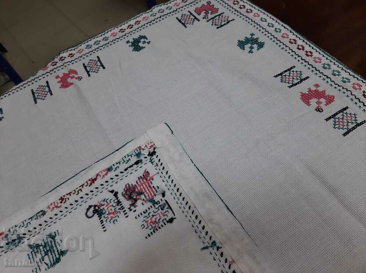 Old hand-embroidered plaid tablecloth(15.4) - 6 Old hand-embroidered plaid tablecloth(15.4) - 6