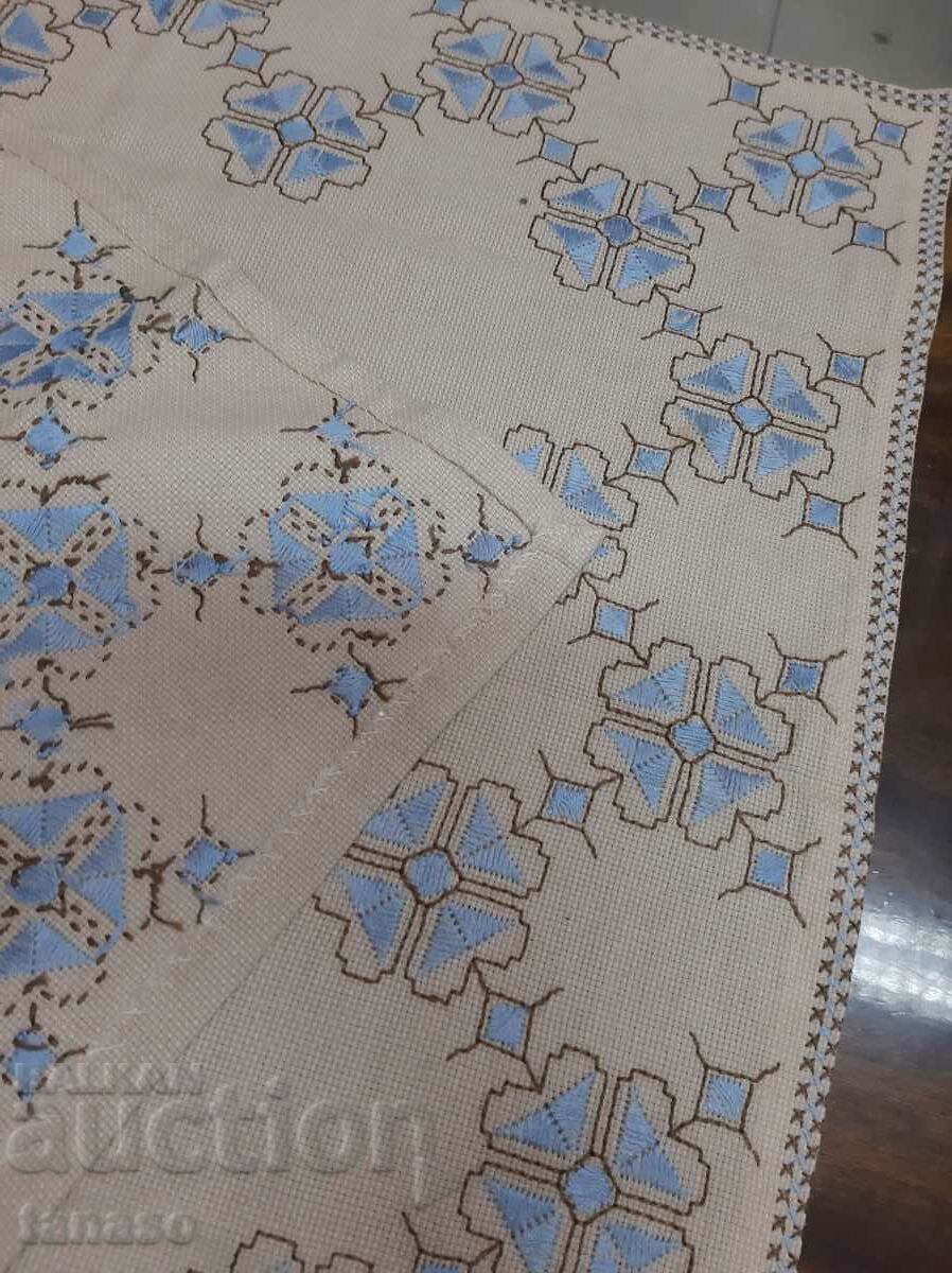 Old hand-embroidered plaid tablecloth(15.4) - 5 Old hand-embroidered plaid tablecloth(15.4) - 5