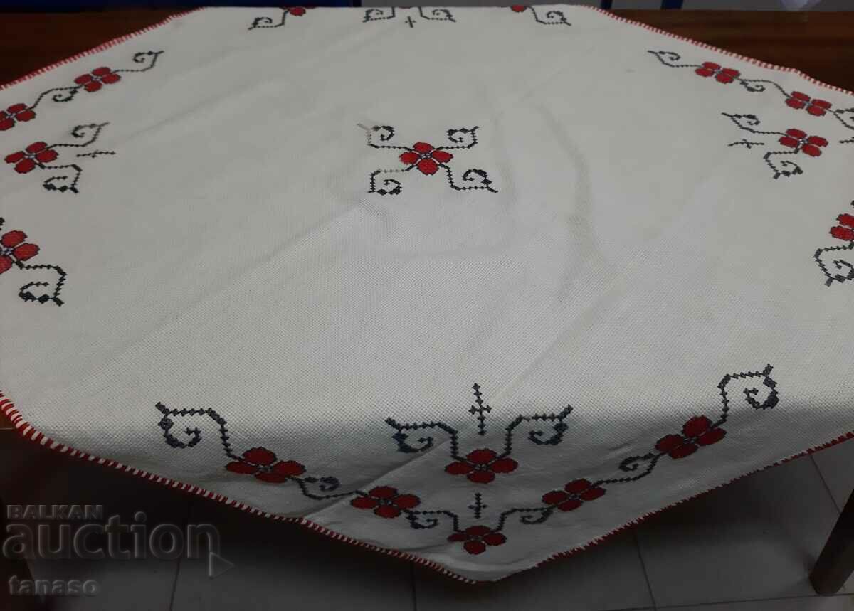 Old hand-embroidered plaid tablecloth(15.4) with price 35.00 BGN | € 17.90 Old hand-embroidered plaid tablecloth(15.4) with price 35.00 BGN | € 17.90
