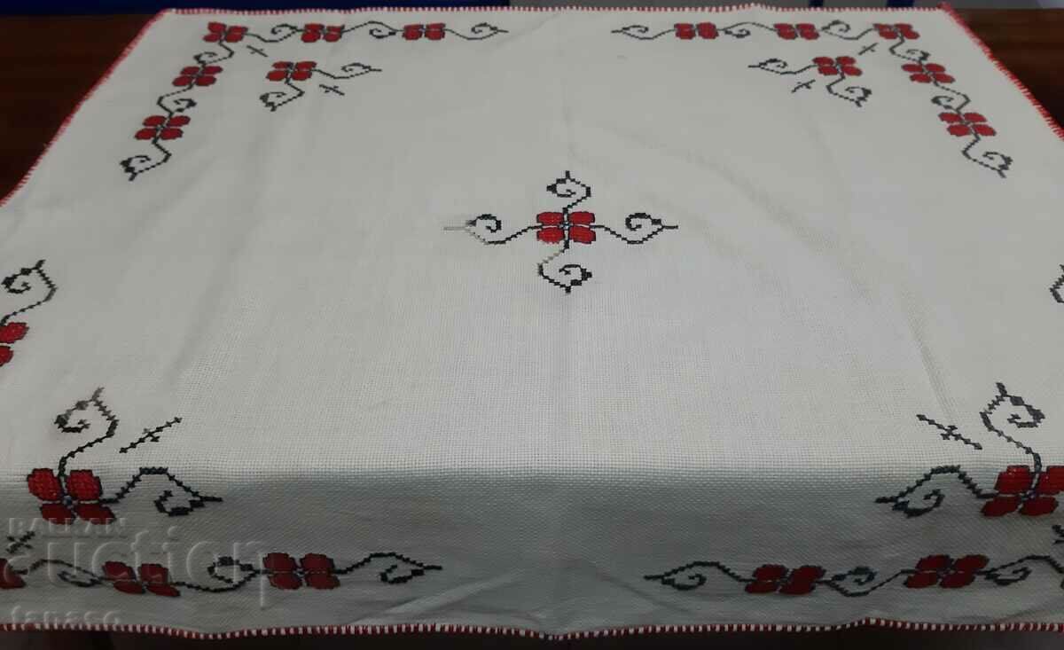 Old hand-embroidered plaid tablecloth(15.4) - 5 Old hand-embroidered plaid tablecloth(15.4) - 5
