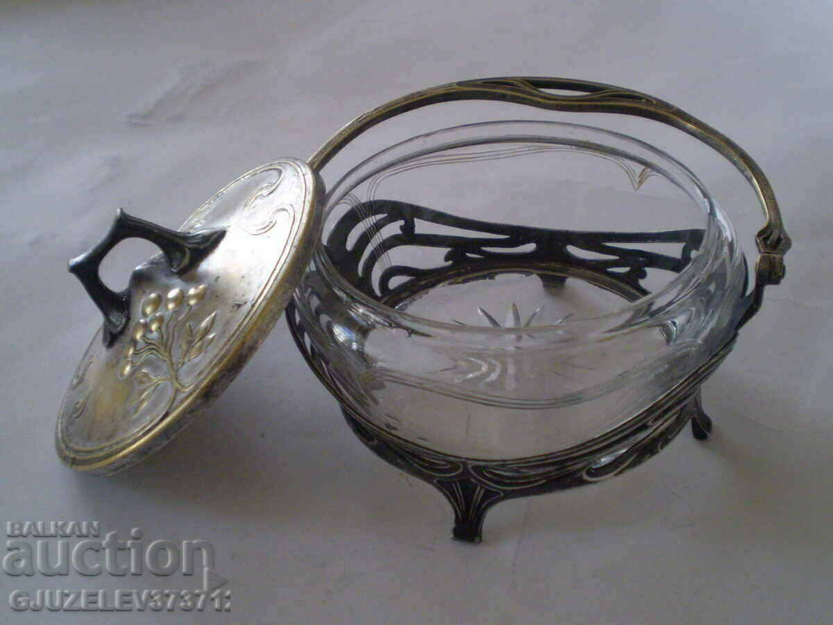 Delivery of WMF Art Nouveau silver plated sugar bowl bonbonniere Delivery of WMF Art Nouveau silver plated sugar bowl bonbonniere