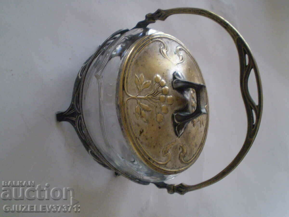 WMF Art Nouveau silver plated sugar bowl bonbonniere WMF Art Nouveau silver plated sugar bowl bonbonniere