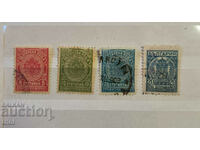 България Таксови марки за доплащане 1901 година 3 броя +1
