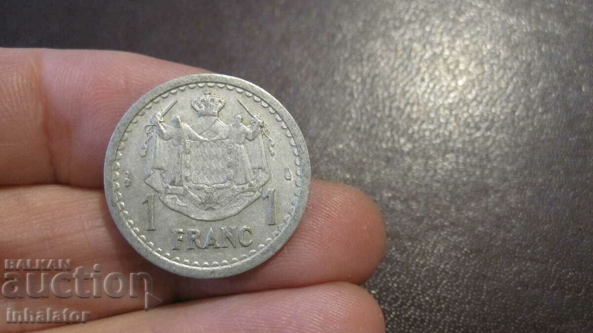 1943 Monaco 1 franc - aluminum