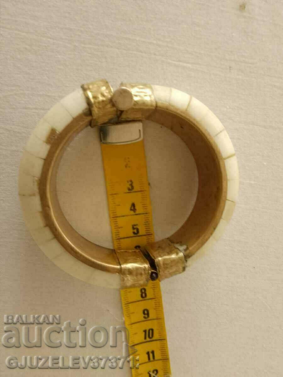 old ethnic style bracelet made of bone and brass with price 45.00 BGN | € 23.01