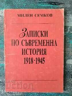 Σημειώσεις για τη σύγχρονη ιστορία 1918-1945 / Milen Semkov
