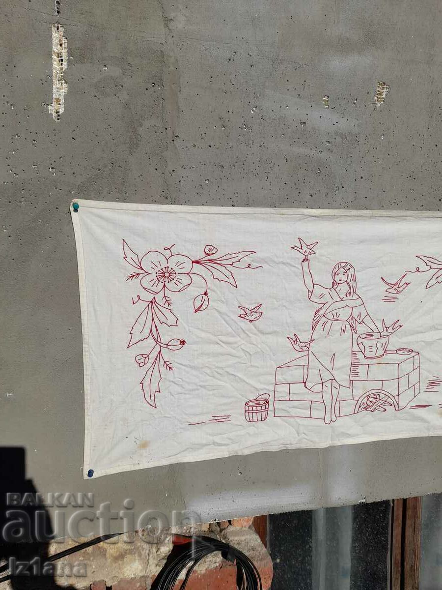 Antique embroidered carpet, wall covering with price 15.00 BGN | € 7.67