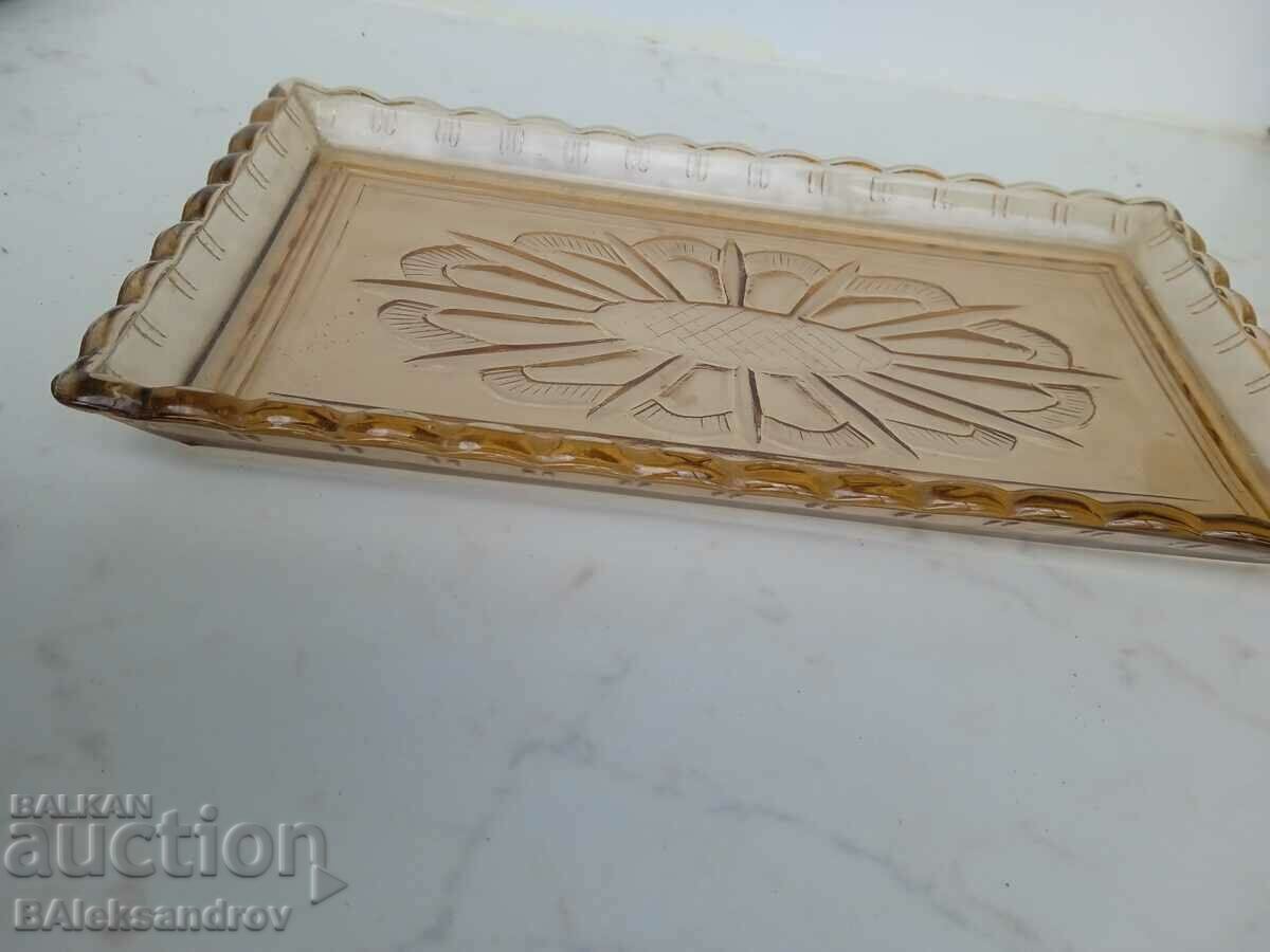 Rectangular plate, colored glass tray with price 8.00 BGN | € 4.09 Rectangular plate, colored glass tray with price 8.00 BGN | € 4.09
