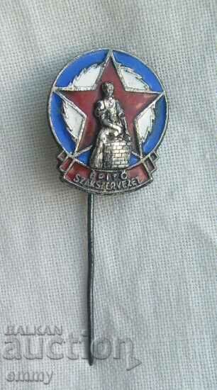 Badge Hungary - "Construction Union", 1970s. Email.