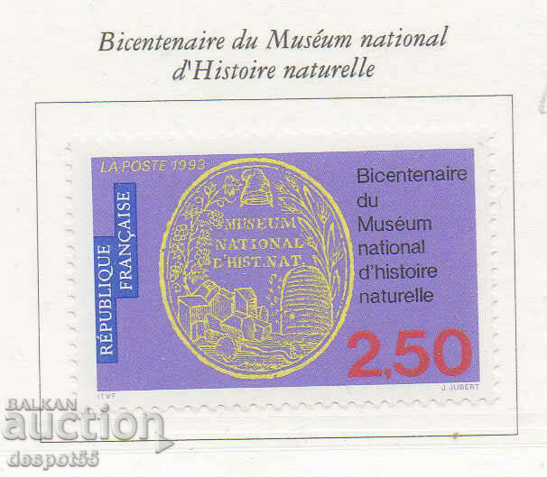 1993. France. 200 years of the National Natural History Museum.