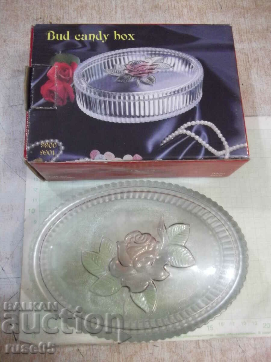 Glass box for jewelry, candies and others, new