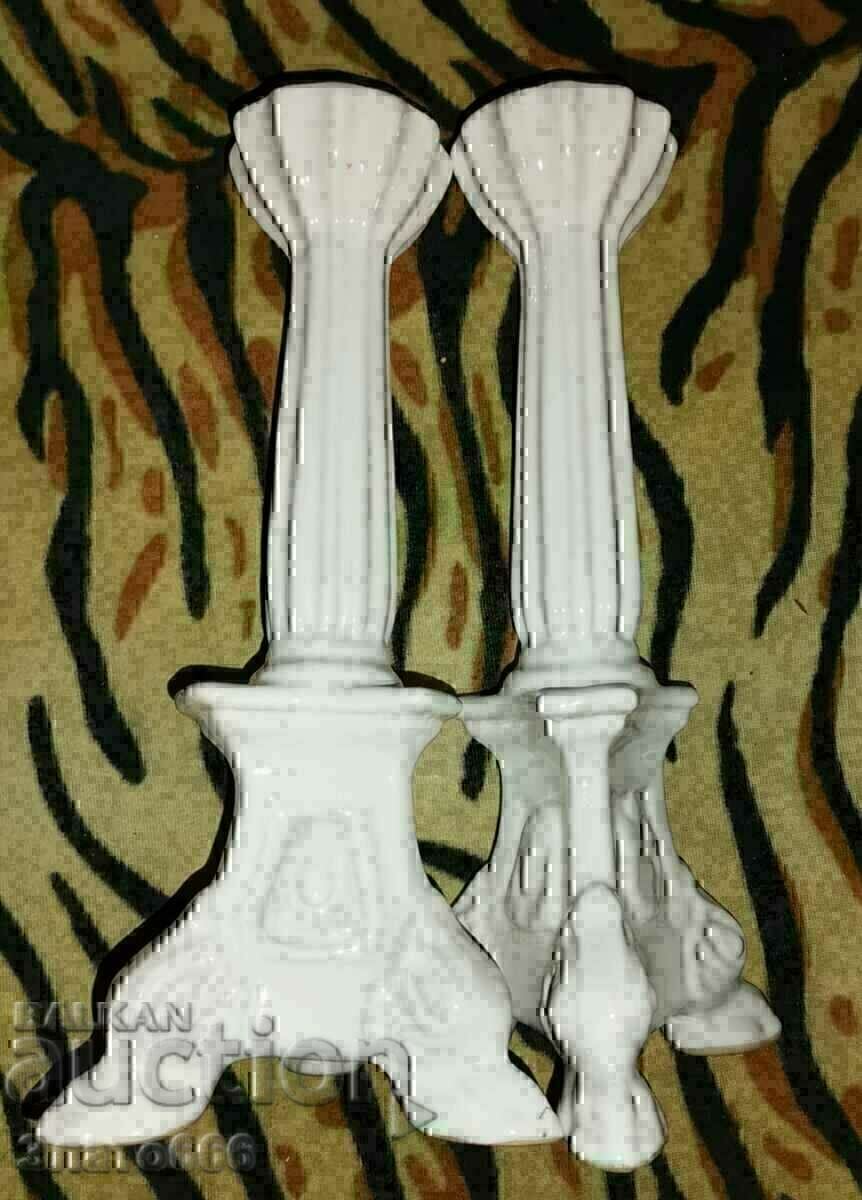 Old porcelain candlesticks - 5 Old porcelain candlesticks - 5