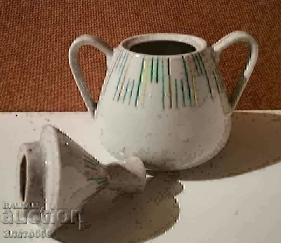 Old porcelain sugar bowl with price 5.00 BGN | € 2.56