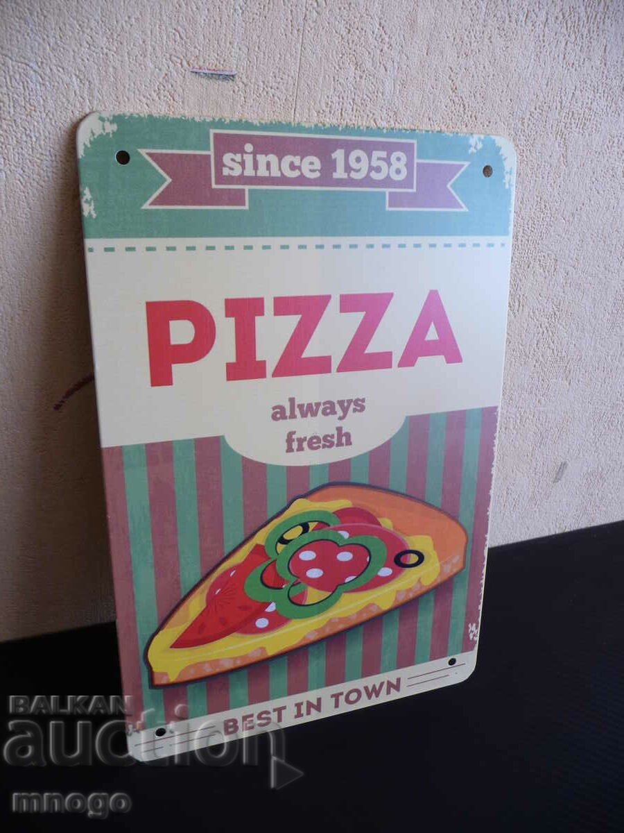 Metal plate pizza by the slice best in town hot taste with price 22.00 BGN | € 11.25 Metal plate pizza by the slice best in town hot taste with price 22.00 BGN | € 11.25