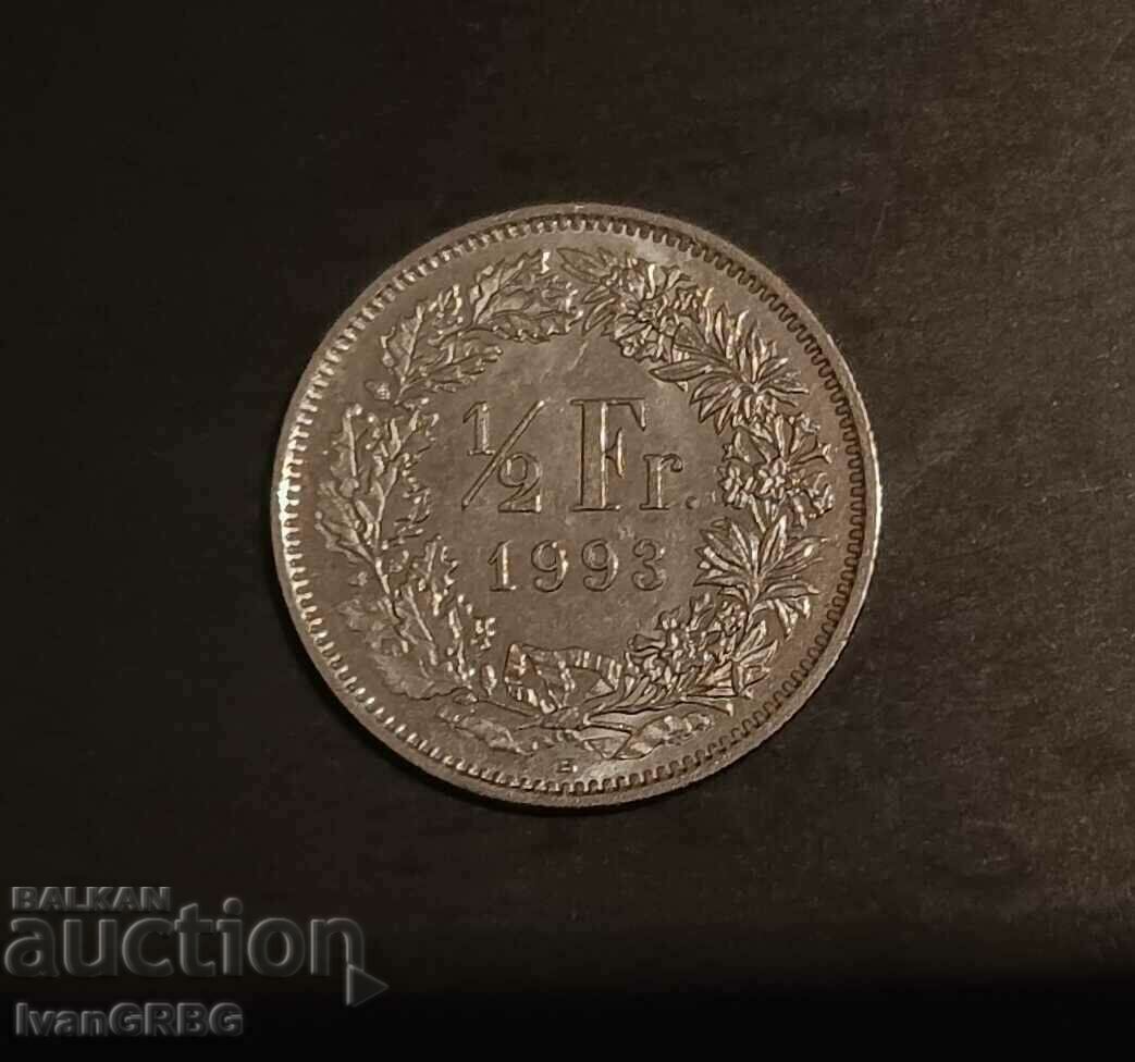 1/2 franc Elveția 1993 50 Rapenne 1993