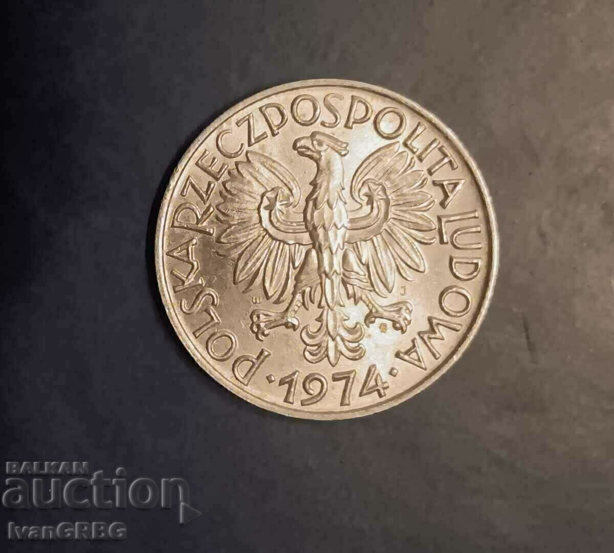 5 zlotys 1974 Poland PERFECT CONDITION 5 zlotys 1974 Poland PERFECT CONDITION