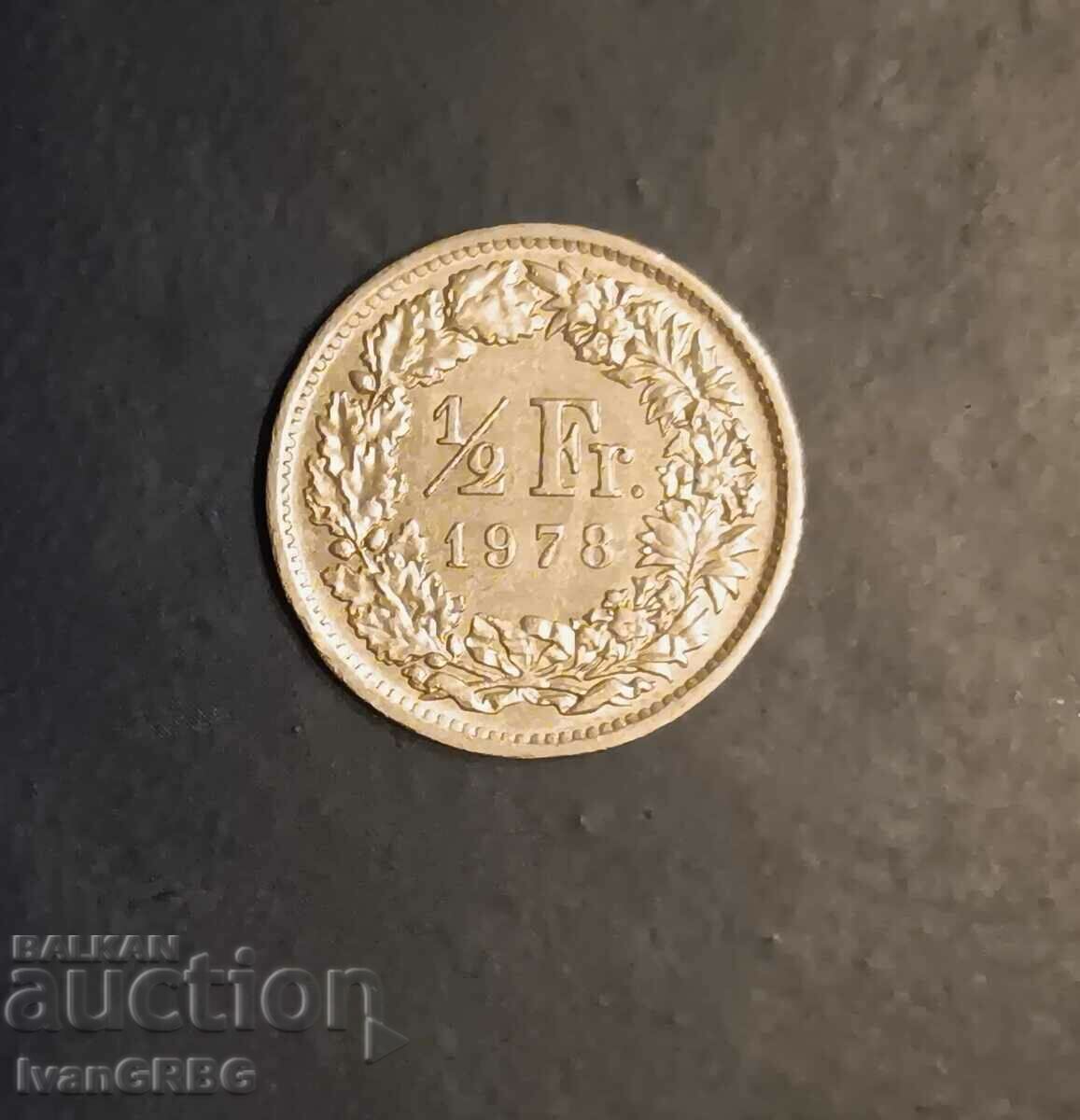 1/2 франк Швейцария 1978