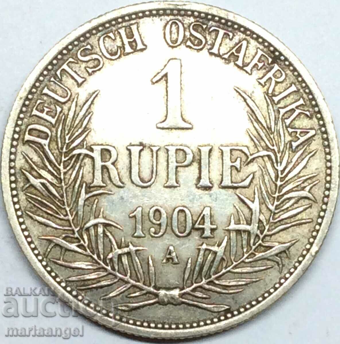 1 Rupee 1904 German Africa A - Berlin Wilhelm 1 Silver
