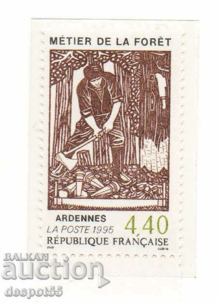 1995. Franţa. Activitatea de muncă în Pădurea Ardenne.