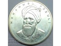 Azerbaijan 1996 50 manat (Taler) Mehemed Fuzuli silver