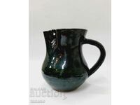Cana ceramică veche glazurată, crăpături (12.2)