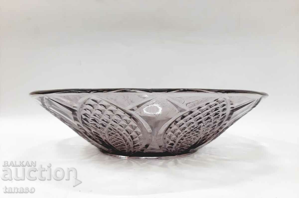 Old glass fruit bowl, colored violet glass(13.2) with price 50.00 BGN | € 25.56 Old glass fruit bowl, colored violet glass(13.2) with price 50.00 BGN | € 25.56