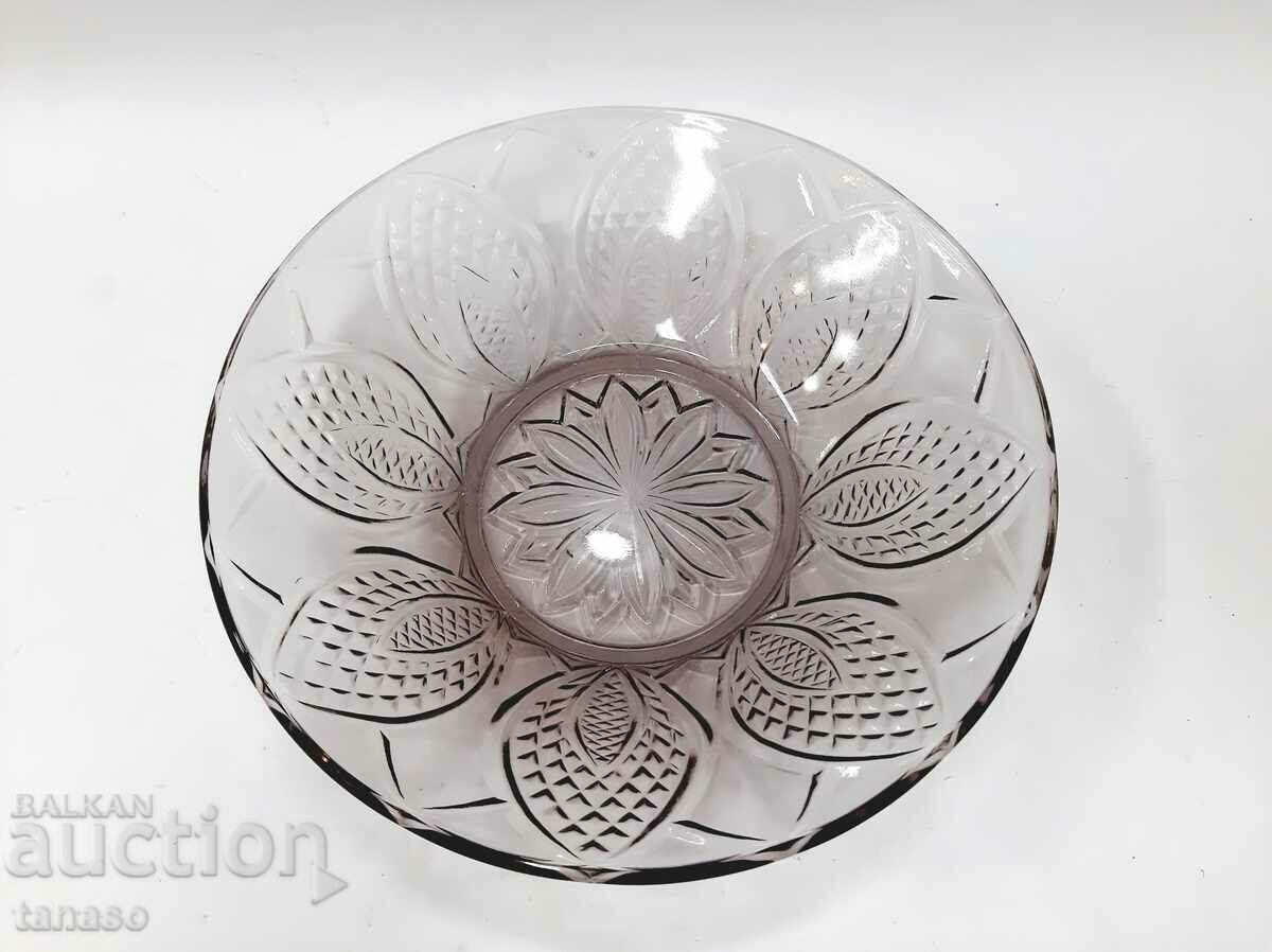 Old glass fruit bowl, colored violet glass(13.2) - 5 Old glass fruit bowl, colored violet glass(13.2) - 5