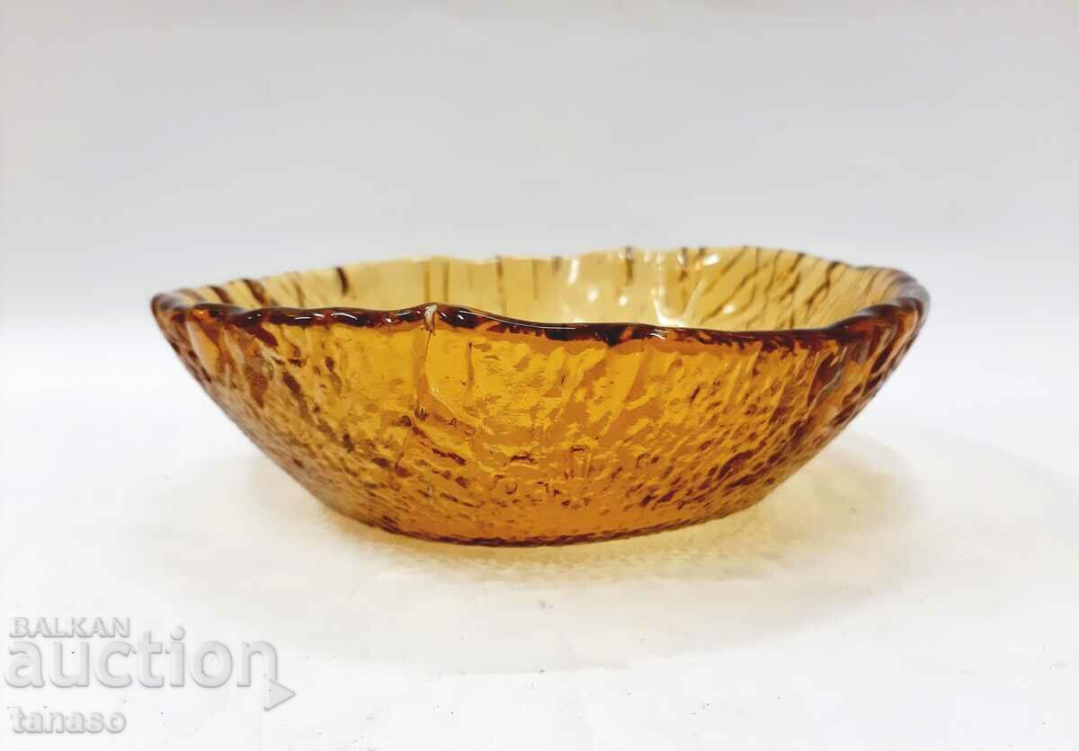 Old glass bowl - fruit bowl, colored glass (13.2)