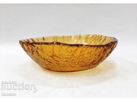 Bol vechi de sticlă - vas cu fructe, sticlă colorată (13.2)