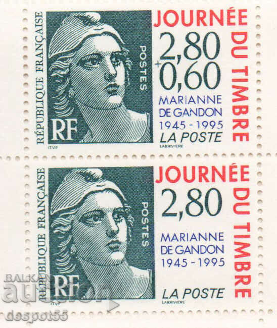 1995. Franţa. Ziua timbrului poștal.