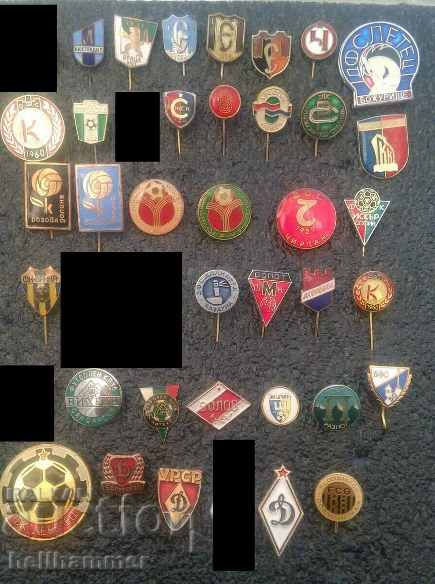Colecție de insigne de fotbal BG + insignă de onoare Levski St