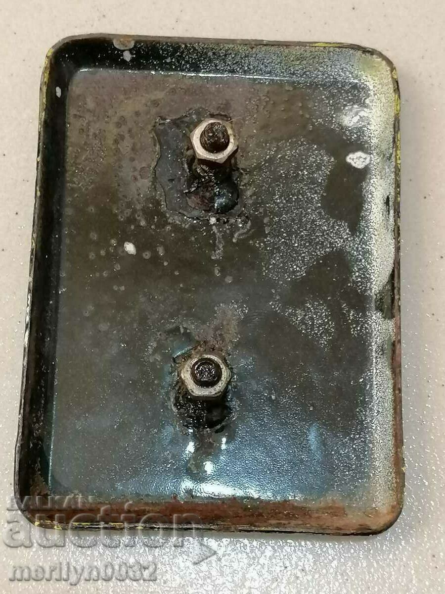 Delivery of Enamel plate Bulgarian Post enamel plate on NRB box