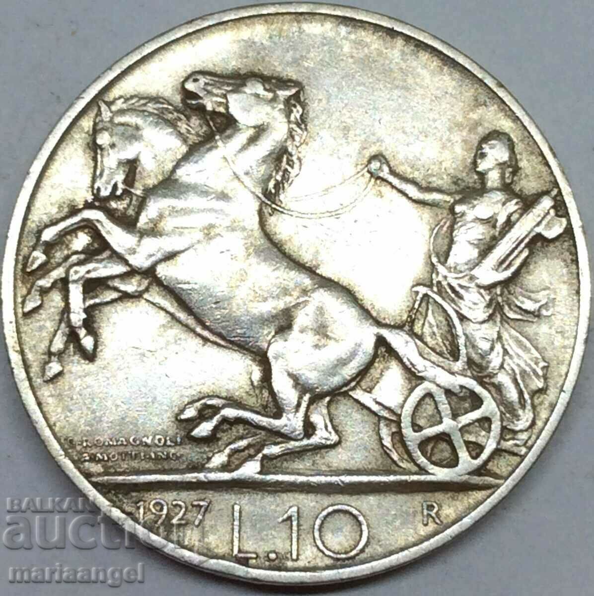 10 лири 1927 Италия FERT** Виктор Емануел сребро