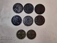 Coin 2 cents 1912 and 50 cents 1937 - 8 pieces