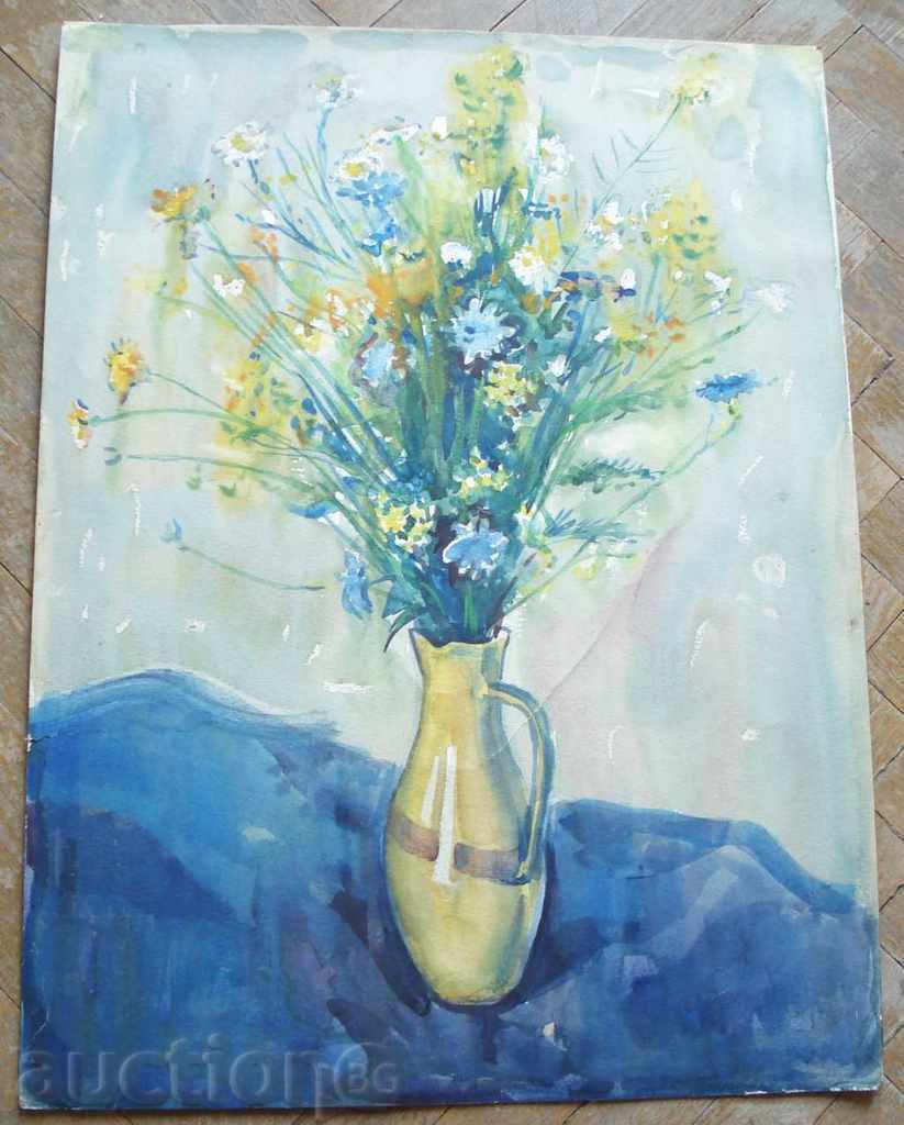 1062 Georgi Kyoseiliev acuarelă flori P47/36 cm