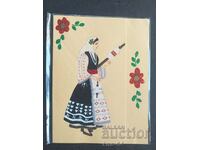 Painted card Folk costume