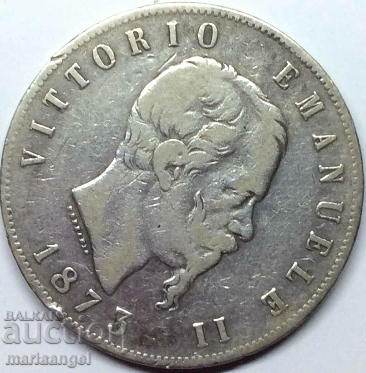 5 lire 1873 Italia Thaler 24,68g 37mm argint